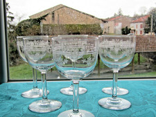 6 Engraved Water Glasses In Baccarat Crystal Saint Louis 