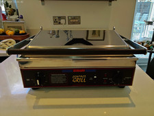Roband CG8/1551 Commercial Contact Grill Smooth Cast Iron Plates, Single Top