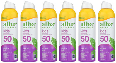 Alba Botanica Kids Sunscreen SPF 50 Spray 6 Pack 5oz Each Tropical Fruit Bulk