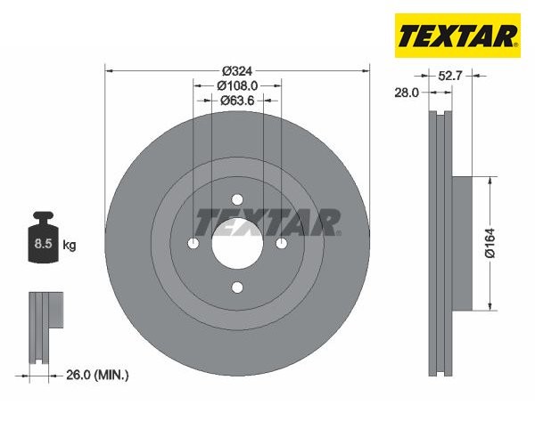 2 St. Bremsscheibe Textar 92146400 FüR Ford Focus-image
