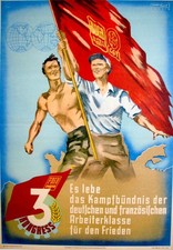 alte original plakate: "Es lebe das Kampfb&uuml;ndnis ...", DDR, 1950