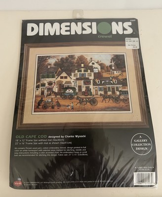 VINTAGE 1997 DIMENSIONS CREWEL KIT OLD CAPE COD #1503 NEW & SEALED