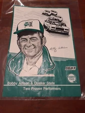 Vintage Quaker State Bobby Allison Advertising Racing Poster 12x17.5