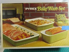 Pyrex MCM set 9x13 8x8 and bread pan unused in box