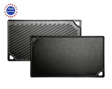 Iron Cast Grill Griddle 16.8 x 9.5 0.6 Lodge Double Play Reversible Dual-Sided