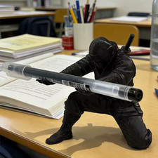 9*7.8cm Ninja Warrior Figurine Pen Holder Desk Decor Office Gift Miniature Stand