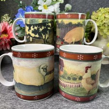 Block Country Farm 12 Oz Coffee Mugs Set of 4...