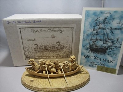 Wee Forest Folk Whale Boat Scrimshaw Mice Retired 2007 in WFF Box