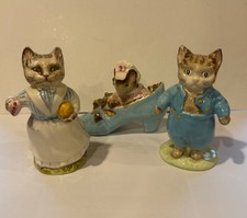 Beatrix Potter Figurines Set of 3-Tom Kitten, Old Woman...,Tabitha Twitchit 