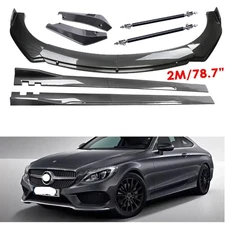 Carbon Fiber Front Bumper Rear Lip Spoiler Body Kit For Mercedes-Benz Side Skirt