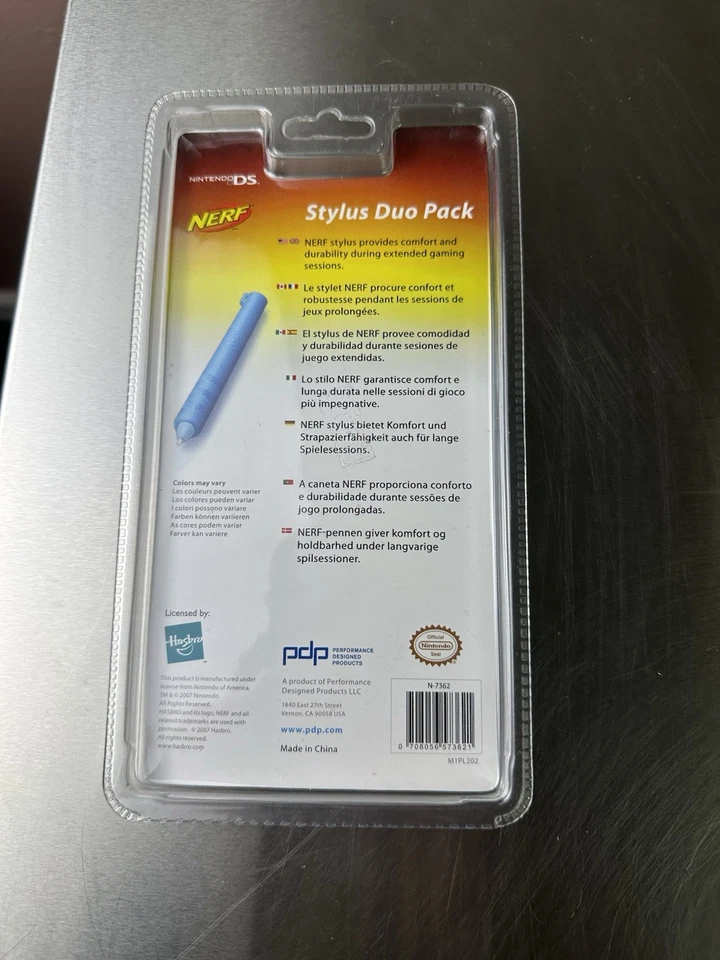 Pacote com 2 canetas stylus nerf Nintendo DS NOVA NA CAIXA - Imagem 2 de 2