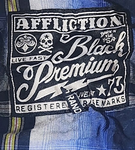 Affliction Premium Shirt Mens Large Y2K Button Up Embroidered Long Sleeve - Picture 2 of 12