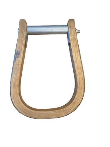 Jerry Beagley Braiding Company 3 pulgadas silla de montar de madera bronce arco de buey estribos 4-682 - Imagen 2 de 3