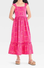 Girls' Sleeveless Spring Knit Maxi Dress - Cat  Jack  Hot Pink XS 4/5 Pockets