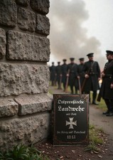 Ostpreußen Landwehr Landwehrkreuz 1813 Leipzig Metallschild Schild