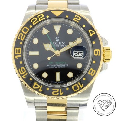 Rolex GMT-Master II 40mm Stahl Gold Ref 116713 Fullset Automatik Uhr xxyy
