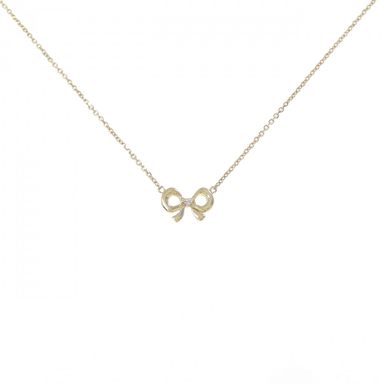 Authentic AHKAH Ribbon Diamond Necklace #230-000-336-9998