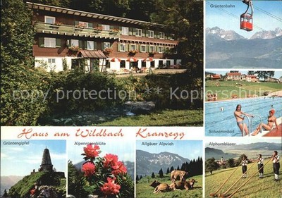 Kranzegg Haus am Torrent Gruentenbahn Swimming Pool Gruentengipfel Cattle Pasture Alpho