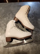 Glacier 520 Jackson Women’s White Figure Ice Skates Size 6.5