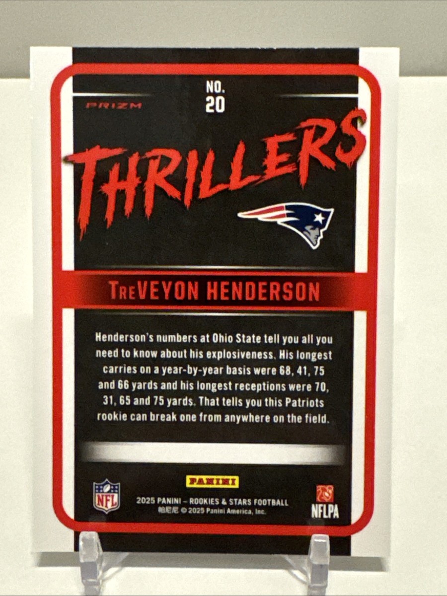 2025 Panini Rookies & Stars Treveyon Henderson Thrillers Silver