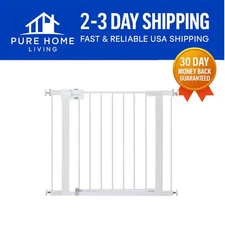 Elegant Walk-Through Baby Gate for Pets and Kids - Adjustable Width 29-38''
