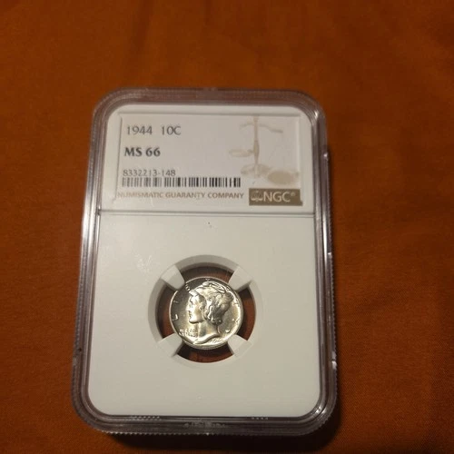1944 Mercury Dime 10c NGC MS66