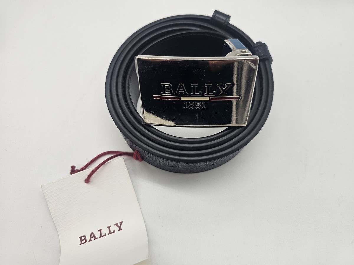 Bally buckle womens black genuine leather small size belt Bally Reversible Logo Leather Belt, Size 120 cm MBB02O-I5U0R  main image 2