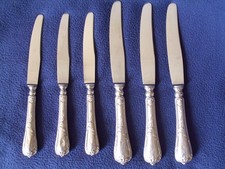 Silbermesserset (6 Messer)  &ndash; "800" Feingehalt &ndash; 428 Gramm