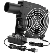 120mm BBQ 12V Blower Fan with 110v-240v AC Plug Variable Speed Controller, Sq...