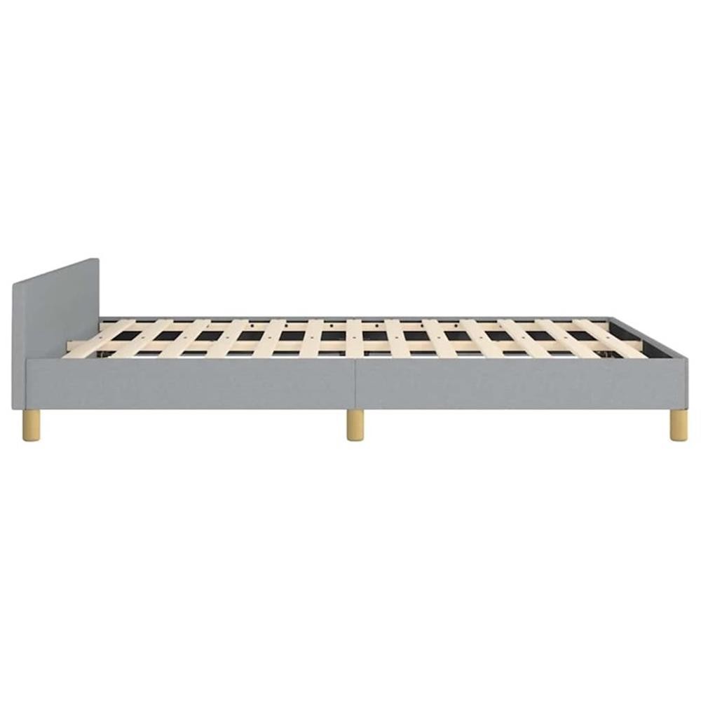 Bowery Hill Queen Engineered Wood Bed Frame with Headboard in Light Grey