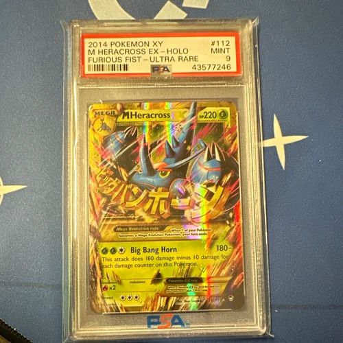 The Pokémon Company 2014 Pokémon XY Furious Fists M Heracross EX Holo 112 PSA 9