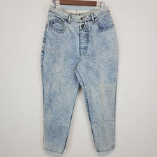 Vtg 80s Gitano Acid Stone Wash Mom Jeans Size 16 Short 28" High Waist Tapered