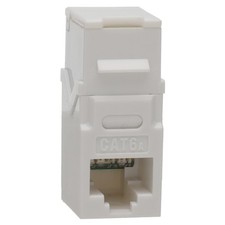 TUK Keystone Pass Through CAT6A 90 Degree RJ45 Coupler for Euromod UTP White