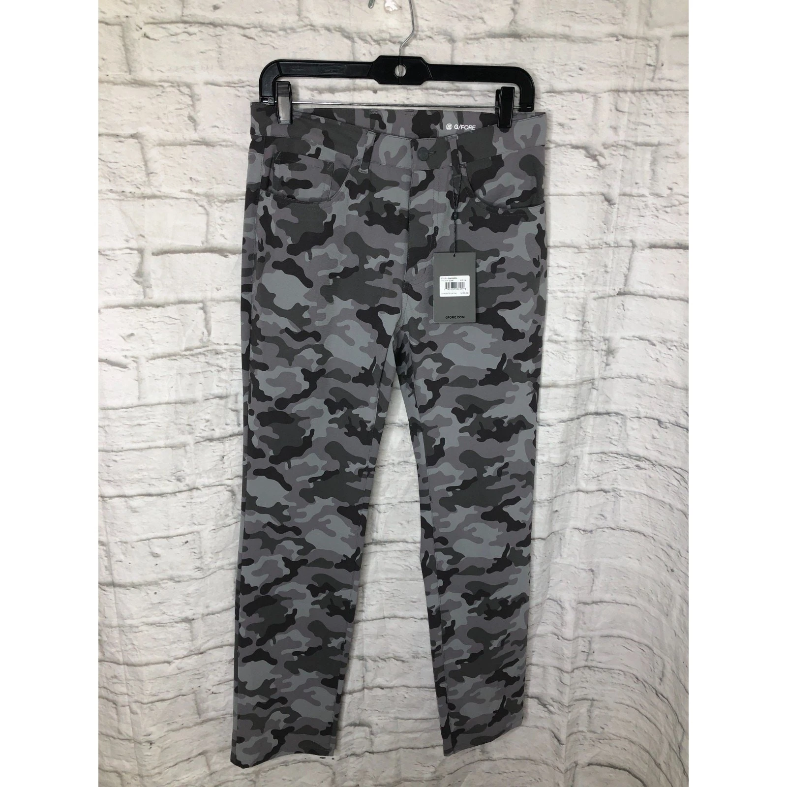 G Fore Pants Mens 30x30 Charcoal Camo Tour 5 Pocket Golf Performance Stretch-AG2