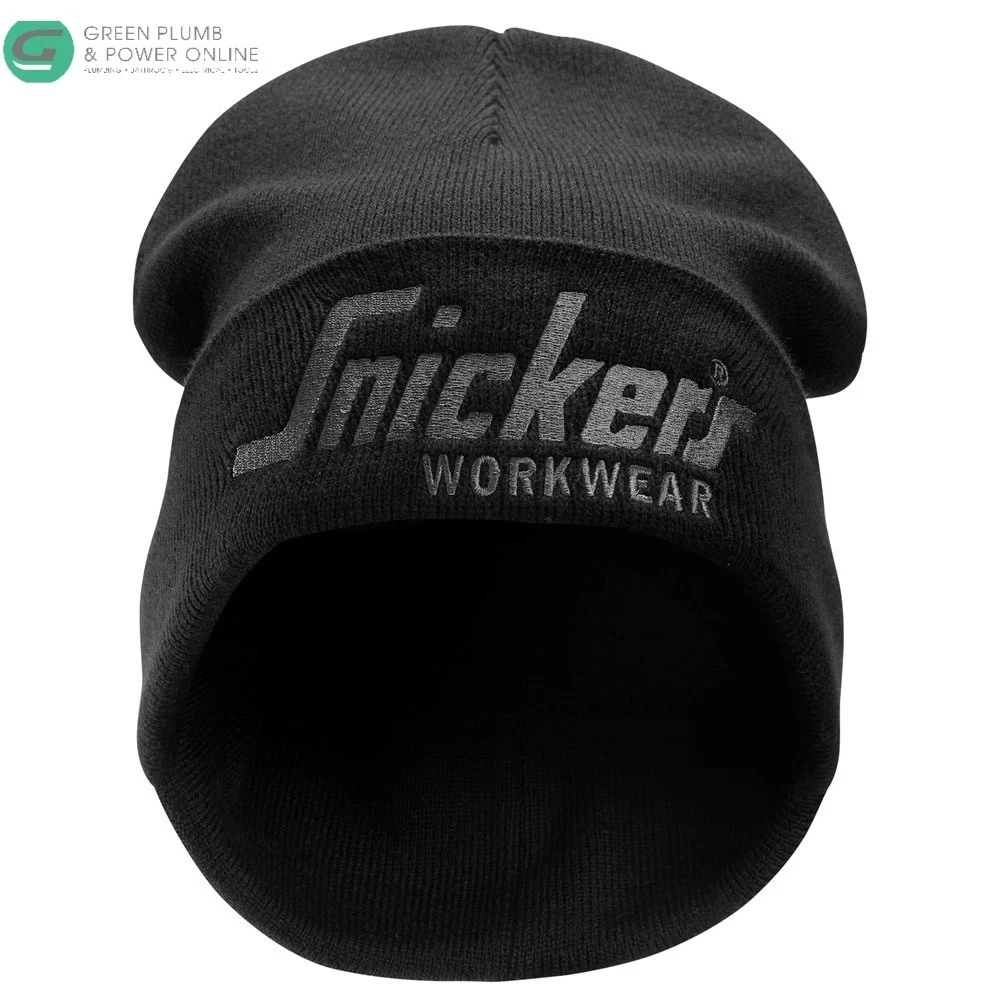 Snickers Insulated Logo Beanie Hat - Wooly Work Cap In Black