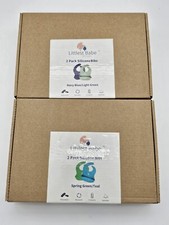 4 Littlest Babe Adjustable Silicone Bibs, Food Catcher Waterproof Navy/LT Green