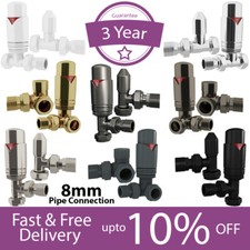 UK Radiators Thermostatic TRV Valves 8mm Angled/Corner/Straight *TRVPack*