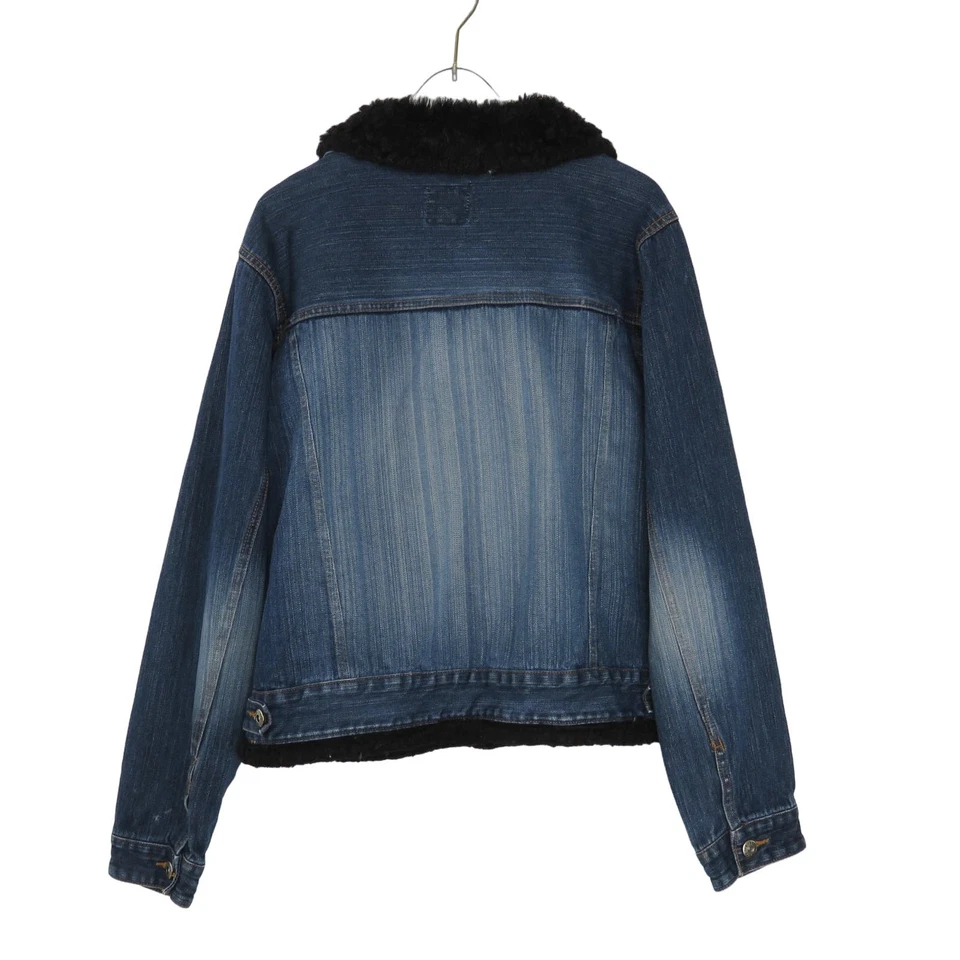 1990s Vintage Route 66 Vintage Denim Jean Jacket with Fur Collar XL Mobwife - Image 3 of 4