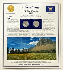 2007 MONTANA State Quarter P&D Postal Society Stamped Commemorative Page+ holder