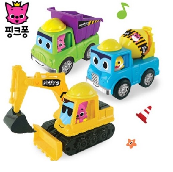 Pinkfong Mini Heavy Vehicle Equipment Car Excavator/Truck Mixer