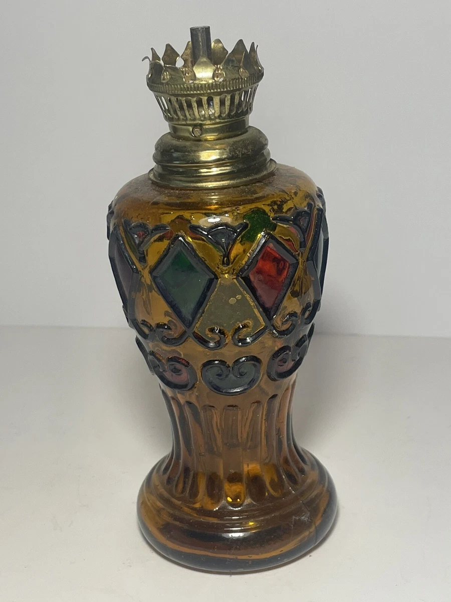 sail boat brand oil lamp carnival glass
