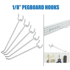 2",4",6",8" Long Peg Board Shelving Hooks 1/8" Thick Zinc Steel-PACK 20,PACK 100