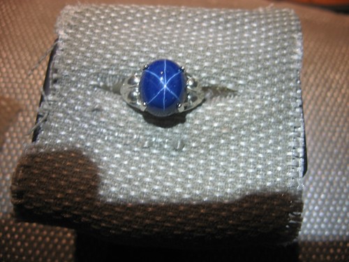 12X10MM CORNFLOWER BLUE LINDE STAR SAPPHIRE RING 925 STERLING SILVER SIZE 6