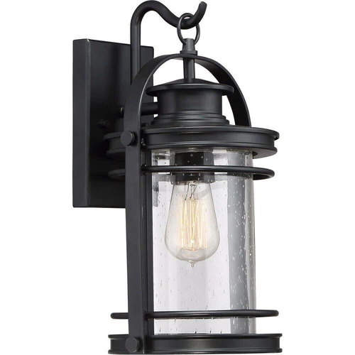 Quoizel BKR8408 Booker One Light 15" x 9" Outdoor Wall Lantern  -  Mystic Black - Picture 1 of 2