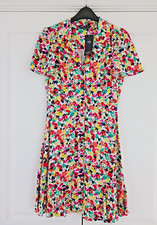 M&S Multicoloured Floral Print Collared Shirt Flippy Dress Size 8 Regular BNWT