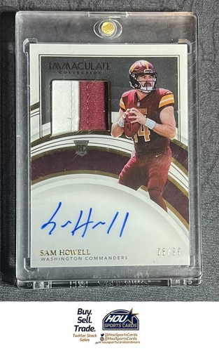 2022 Immaculate Collection Sam Howell RPA Rookie Patch Auto 05/99 RC #141