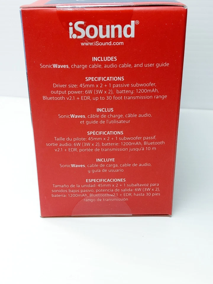 iSound Sonic Waves Bluetooth Speaker With Built-in Microphone NEW  - Image 2 of 4