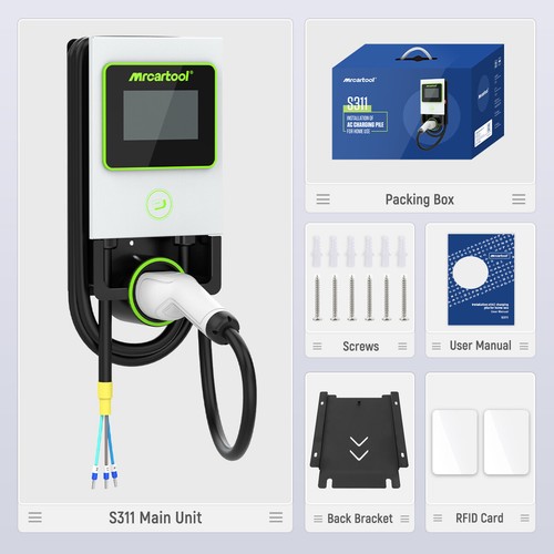 MRCARTOOL S311 8m EV Ladegerät 7KW Typ 2 32A Ladestation Elektroauto Charger - Bild 15 von 15