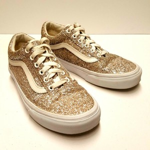 gold glitter vans womens