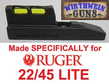 HIVIZ Hi-Viz LITEWAVE FIBER OPTIC Front Sight RUGER 22/45 LITE Mark 3 4 MK IV 